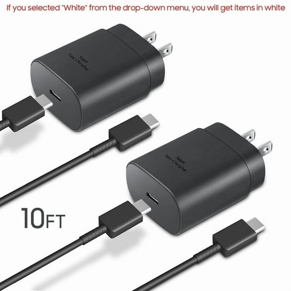 S25 S24 S23 S22 Samsung Fast Charger USB Type C Charger,25W Android Phone Charger Fast Charging Block & 10FT USB C Chargers Cable Cord for Samsung Galaxy S25/S24/S23/S22/S21/S20/Plus/Ultra/FE,Black