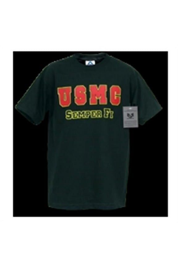 S25-USM-BLK-04 Classic Military T-Shirt, USMC, Black, Extra Large