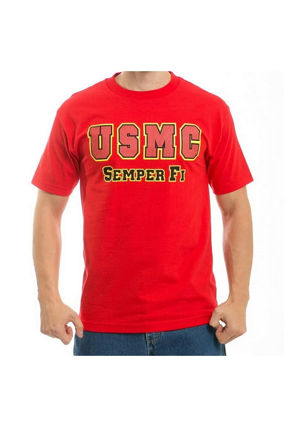 S25-USM-RED-04 Classic Military T-Shirt, USMC, Red, Extra Large