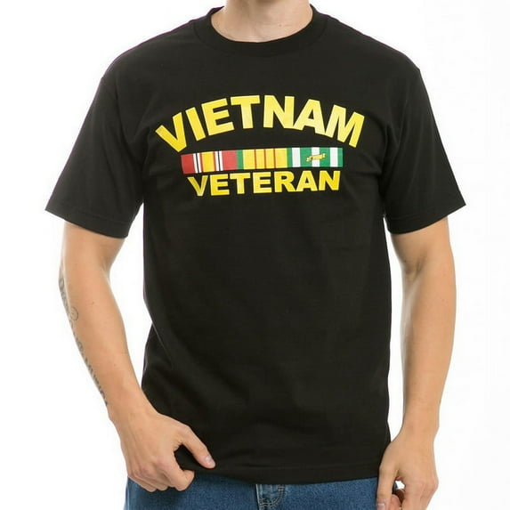 S25-VV-BLK-04 Classic Military T-Shirt, Vietnam Vet, Black Extra Large