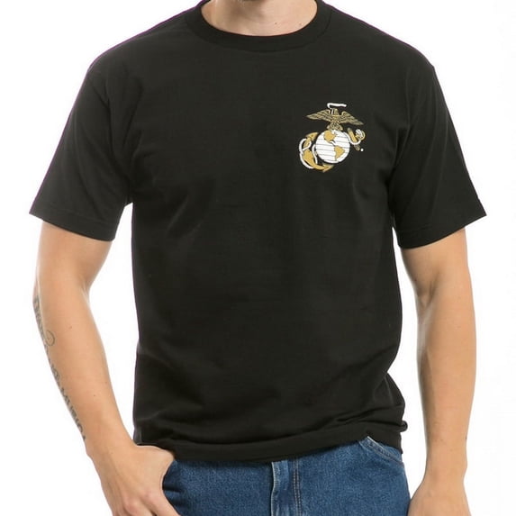 S26-MAR-BLK-03 Basic Military T-Shirt, Marines, Black, Large