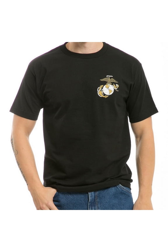 S26-MAR-BLK-05 Basic Military T-Shirt, Marines, Black, 2X