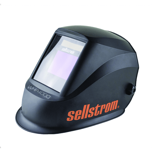 Sellstrom Welding Helmet - Auto Darkening - Thermoplastic - 3.94" x 2.38" Viewing Area - Shade 4/9-13 Variable ADF - Ratcheting Headgear - Black - Premium Series