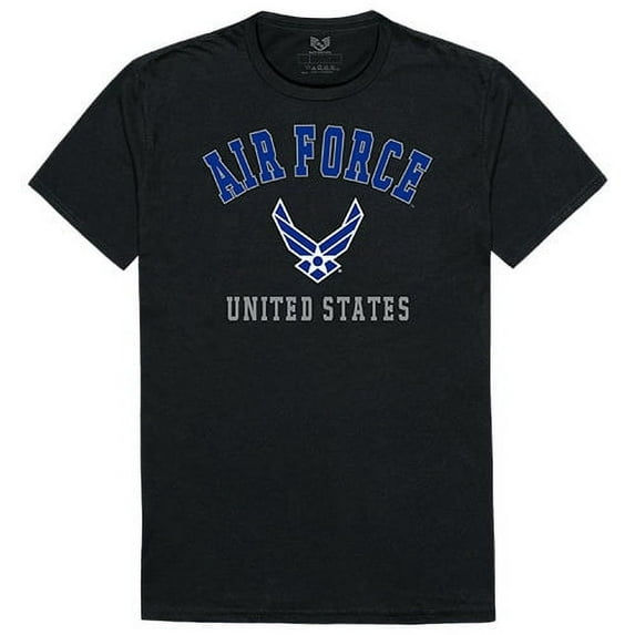 S27-AF1-BLK-02 30 Single Tee Us Air Force Classic, Black, Medium