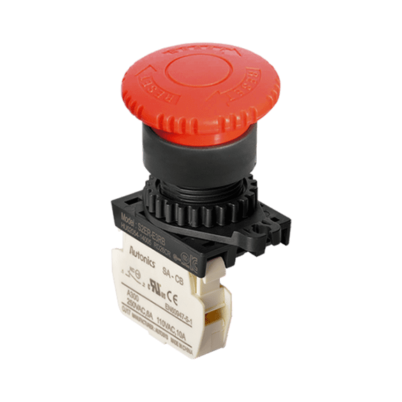 S2ER-E3RB Emergency Stops 22/25, RED, Haed 40, 1 Normal Close, 110VAC/10A,220VAC/5A, S2ER-E3R /w SA-CB