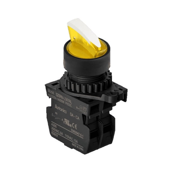 S2SR-S4W2A Autonics Seletor Switches 22/25, 2 Positions, Fixed Position, Lever, WHITE, 2 Normal Open, 110VAC/10A, 220VAC/5A