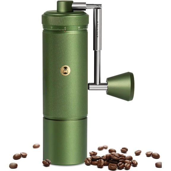 S3 Manual Coffee Grinder - External Adjustment with Stainless Steel Patented Burr | Hand Hign Presicion Premium Chestnut S3, Green