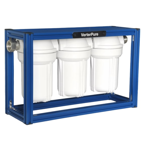 VerterPure S3 Mini RV Water Filtration System with 0.2 Micron Water Filter, 3-Stage Premium Filtration, Compact 5 Inch Filter, for RVs, Campers and Boats