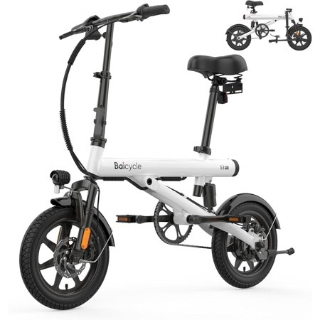 S3 PRO Electric Bike for Adult,600W Brushless Motor,20MPH Foldable Ebike,14'' Electric Bicycle with 36V 7.8A Compact Battery,30Miles Max PAS Range,Mini E Bikes for Adult and Teens