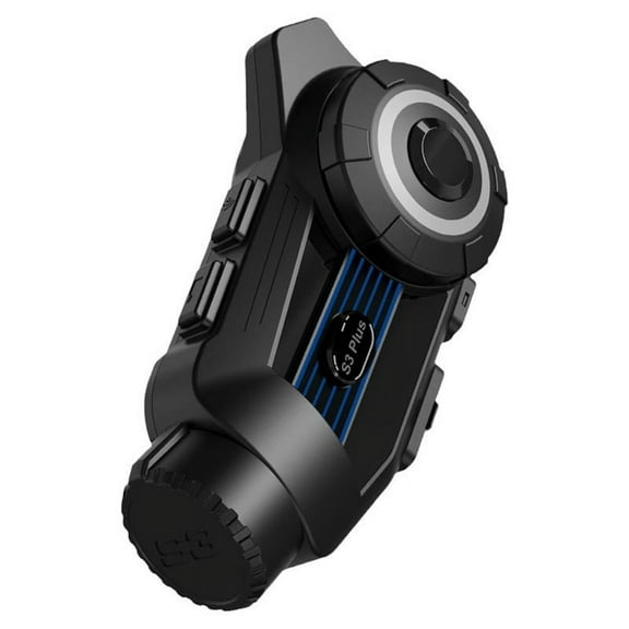 S3 Plus Helmet Bluetooth Intercom Headset 2K Video Recorder DVR Dash Cam Supports 6 People,Black & Blue,1 * Helmet bluetooth headset With accessories,Black & Blue