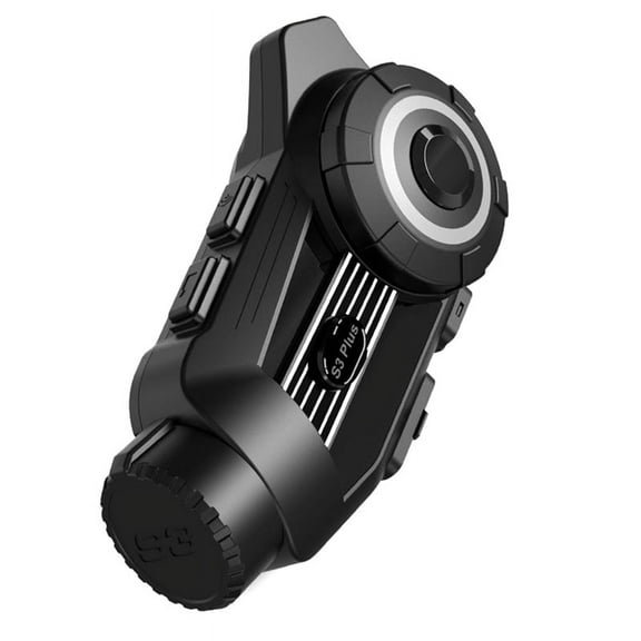 S3 Plus Helmet Bluetooth Intercom Headset 2K Video Recorder DVR Dash Cam Supports 6 People,Black & White,1 * Helmet bluetooth headset With accessories,Black & White