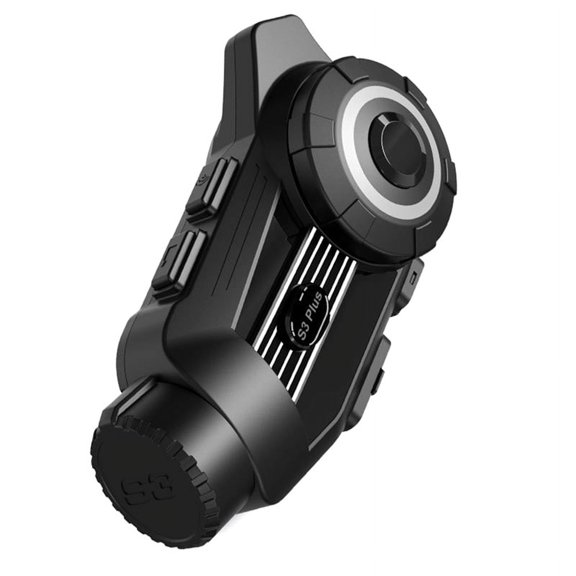 S3 Plus Motorcycle Helmet Bluetooth Intercom Headset,Black & White