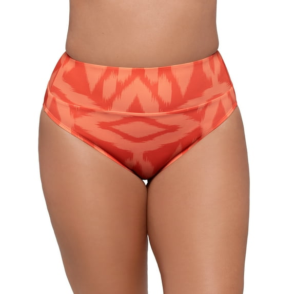 S3 Swim Smoothing Ultra Banded Swim Bottoms - Sculpt, Support, Smooth - Diamond Ikat Watermelon Coral
