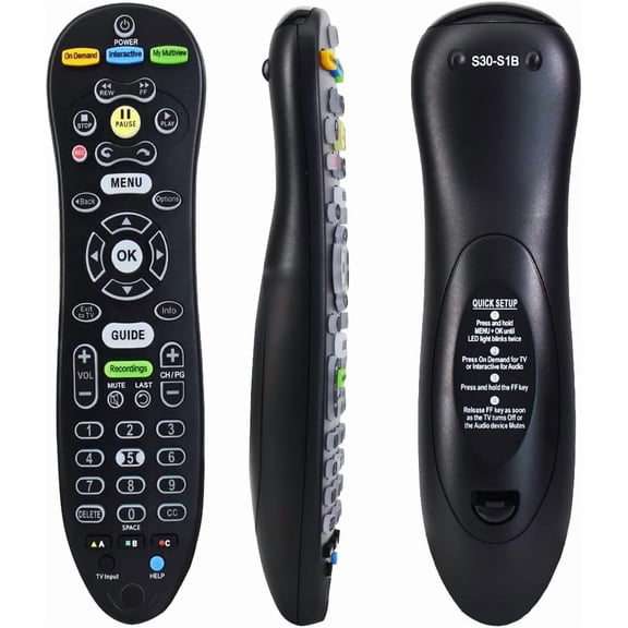 S30 S30-S1B Remote for AT&T U-Verse Receiver, S30 Remote Replacement with U-Verse Receiver Box ISB7005 ISB7000, Remote with Backlit Function, 2 Years Warranty