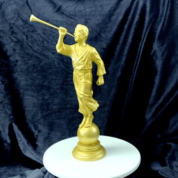 S31 Statue size 15" Gold Tone Cultured Marble Mormon One Moment In Time LDS CTR