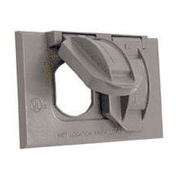 Thomas & Betts Weatherproof Duplex Cover Horizontal Gray Switch & Outlet Plates