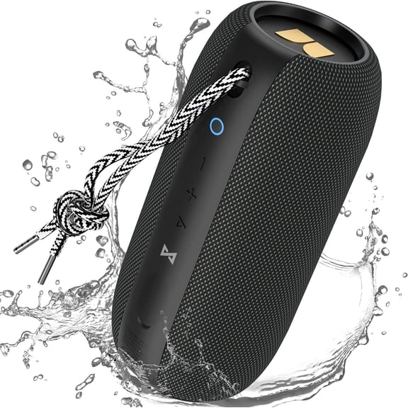 S320 Bluetooth Speaker, Portable Bluetooth Speaker, 40W True Wireless Speaker,360 Stereo Sound Effect,IPX7 Waterproof Speaker, 32 Hour Playing Time,Suitable for Outdoor Speakers, Black