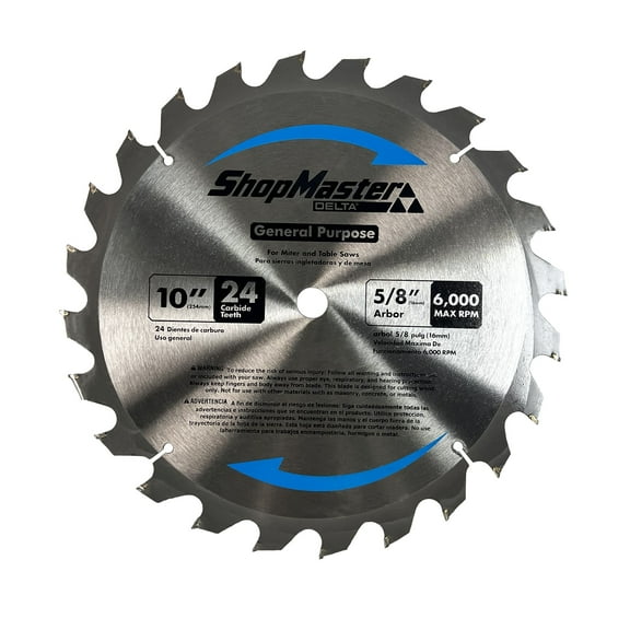 S36-1024T58 Delta ShopMaster 10 inch 24 Teeth Saw Blade