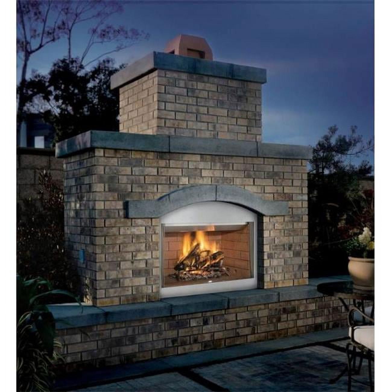 Designs-Done-Right S36 Vantage Hearth Laredo Outdoor Wood Fireplace - White Stacked Brick Liner