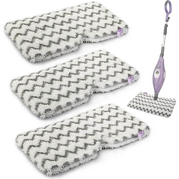 3 Pack S3501 S3601 Steam Mop Replacement Pads for Shark S3501 S3601 S3550 S3801 S3901 S3601D S3801CO S3901D S3455K S2902 SE450 Steam and Scrub Pocket Mop Steamer Pads Washable