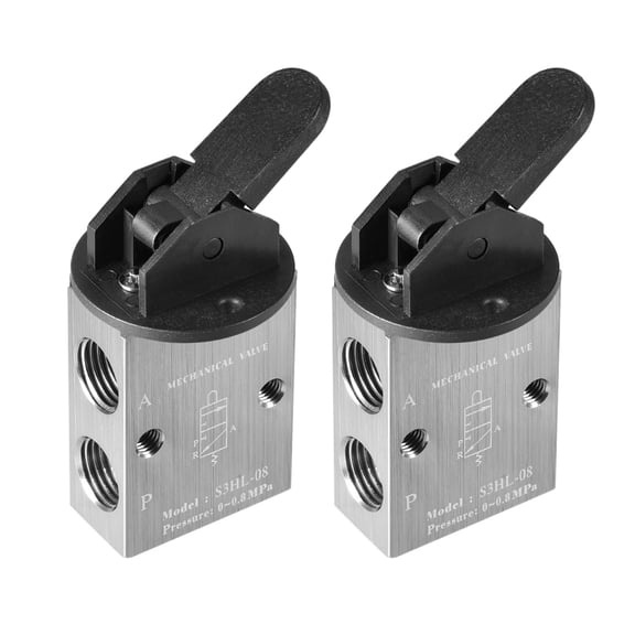 S3HL-08 2 Position 3 Ways 1/4" PT Manual Hand Pull Pneumatic Solenoid Mechanical Valve 2pcs