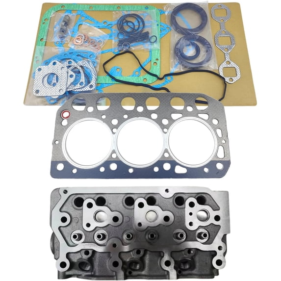 S3L Cylinder Head + 1 Set Full Gasket Kit For Mitsubishi S3L S3L2 Engine For Peljob EB250 EB300 EB306 Excavator For Loader MM25T MM30CR MM30T Tractor