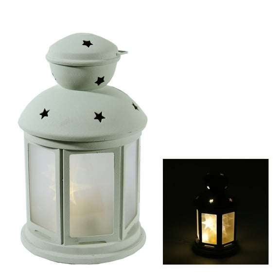 8" White LED Lighted Invisilite Holographic Star Christmas Lantern - Warm White Lights