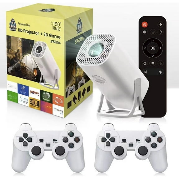 S40MAX Android 11 Gaming Projector 64GB TF Card Wireless Gaming Controller Dual WIFI1920*1080P Home Theater Portable Projector