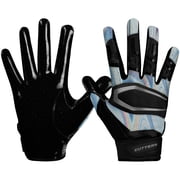 Cutters Rev Pro 3.0 Adult Football Gloves, Size Large, Black/Silver Chrome Iridescent