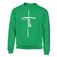 thumbnail image 1 of S4E Men's Faith Cross Religious Crewneck Sweatshirt X-Large Irish Green, 1 of 4