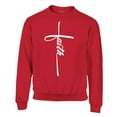 thumbnail image 1 of S4E Men's Faith Cross Religious Crewneck Sweatshirt XX-Large Red, 1 of 4