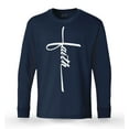 thumbnail image 1 of S4E Men's Faith Cross Religious Long Sleeve Shirt Medium Navy, 1 of 4