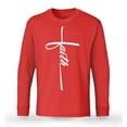 thumbnail image 1 of S4E Men's Faith Cross Religious Long Sleeve Shirt X-Large Red, 1 of 4