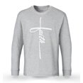thumbnail image 1 of S4E Men's Faith Cross Religious Long Sleeve Shirt X-Large Sports Grey, 1 of 4