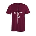 thumbnail image 1 of S4E Men's Faith Cross Religious T-Shirt Medium Maroon, 1 of 4