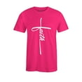 thumbnail image 1 of S4E Men's Faith Cross Religious T-Shirt XX-Large Heliconia Pink, 1 of 4