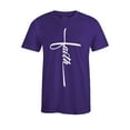 thumbnail image 1 of S4E Men's Faith Cross Religious T-Shirt XX-Large Purple, 1 of 4