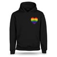 thumbnail image 1 of S4E Men's Gay Rainbow Heart LGBTQ Pride Hoodie Sweatshirts XXX-Large Black, 1 of 4
