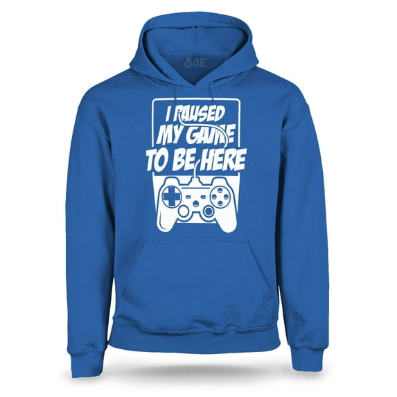 S4E Men's I Paused My Game to Be Here Hoodie Sweatshirts Small Royal Blue