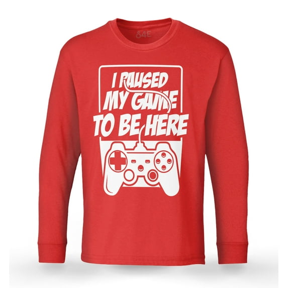 S4E Men's I Paused My Game to Be Here Long Sleeve ShirtXXX-Large Red
