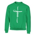 thumbnail image 1 of S4E Men's Jesus Cross Religious Crewneck Sweatshirt XX-Large Irish Green, 1 of 4