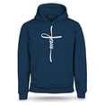 thumbnail image 1 of S4E Men's Jesus Cross Religious Hoodie Sweatshirts X-Large Navy, 1 of 4