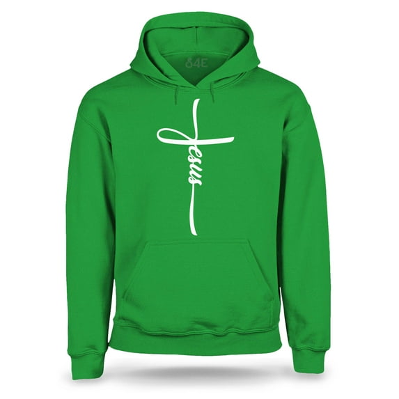S4E Men's Jesus Cross Religious Hoodie Sweatshirts XX-Large Irish Green