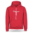 thumbnail image 1 of S4E Men's Jesus Cross Religious Hoodie Sweatshirts XXX-Large Red, 1 of 4