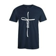 thumbnail image 1 of S4E Men's Jesus Cross Religious T-Shirt Medium Navy, 1 of 4