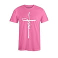 thumbnail image 1 of S4E Men's Jesus Cross Religious T-Shirt Small Azalea Pink, 1 of 4