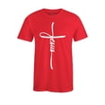 thumbnail image 1 of S4E Men's Jesus Cross Religious T-Shirt XX-Large Red, 1 of 4