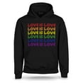 thumbnail image 1 of S4E Men's Love is Love Rainbow Gay Pride Hoodie Sweatshirts X-Large Black, 1 of 4