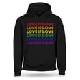 thumbnail image 1 of S4E Men's Love is Love Rainbow Gay Pride Hoodie Sweatshirts XX-Large Black, 1 of 4