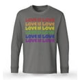 thumbnail image 1 of S4E Men's Love is Love Rainbow Gay Pride Long Sleeve ShirtXXX-Large Charcoal, 1 of 4